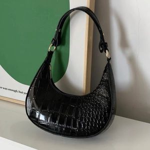 Croc Embossed Shoulder Bag